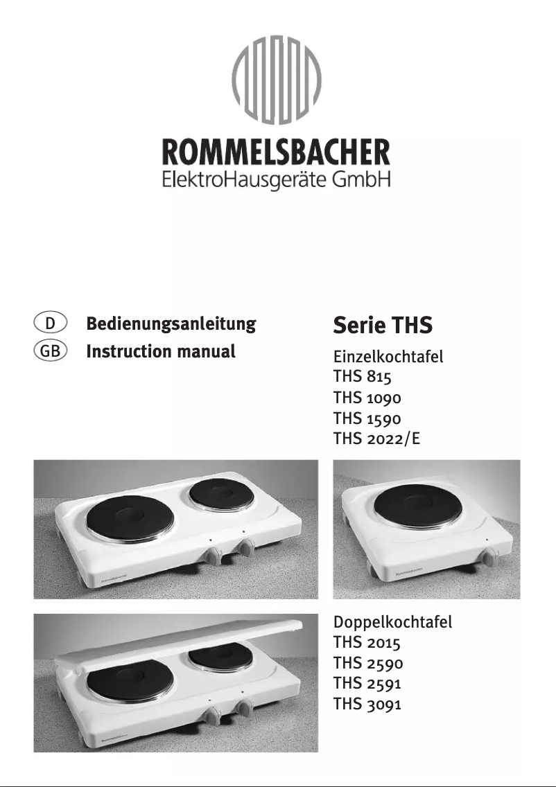 Página nº 1 - Manual de usuario Rommelsbacher THS 3091