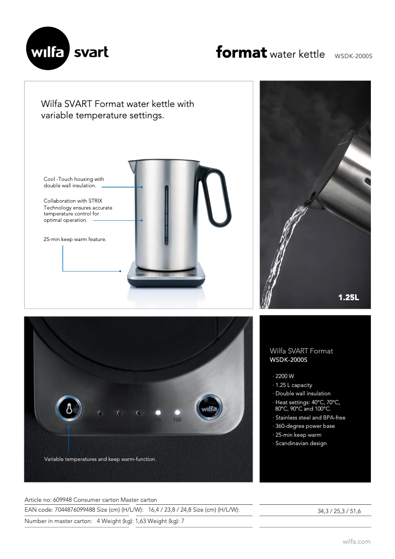 Página nº 1 - Ficha técnica Wilfa SVART Format WSDK-2000S