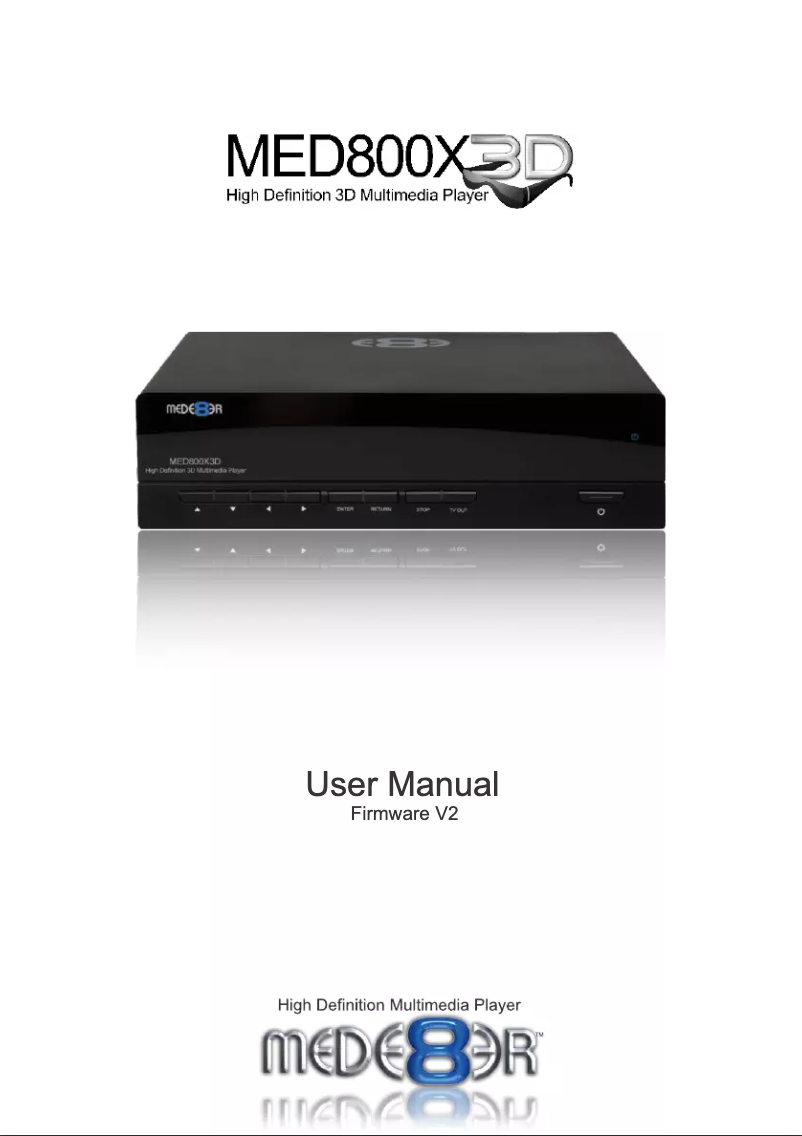 Imagen de la primera página del manual del dispositivo MED800X3D