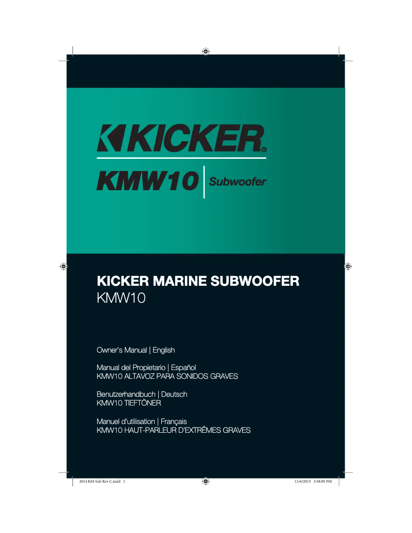 Página 1 del manual Manual de usuario Kicker KMW10