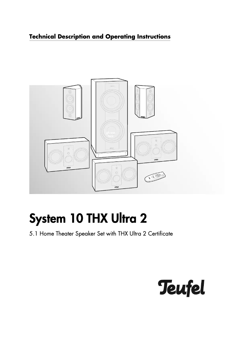 Imagen de la primera página del manual del dispositivo System 10 THX Ultra 2