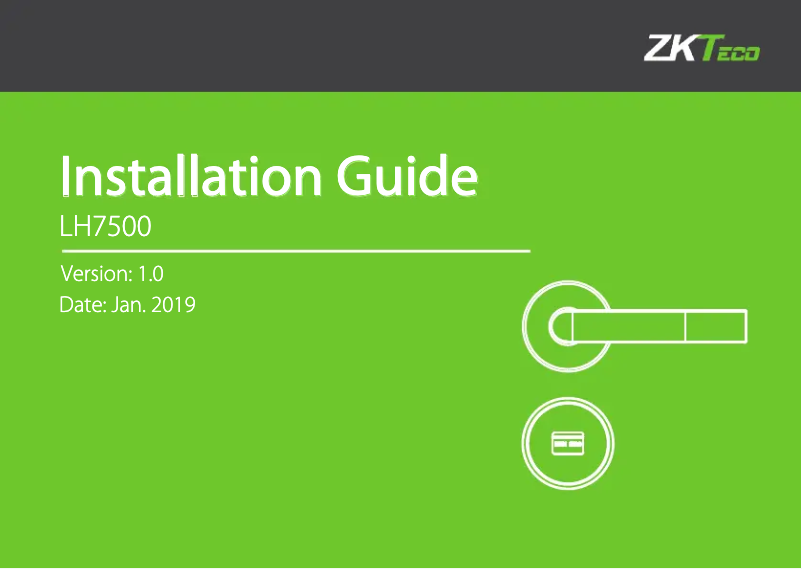 Página 1 del manual Guía de instalación ZKTeco LH7500