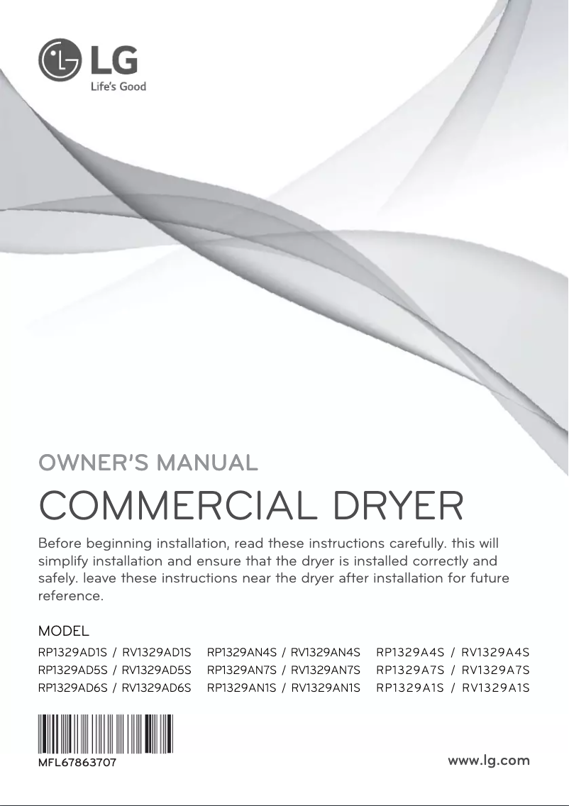 Imagen de la primera página del manual del dispositivo RP1329AN7S