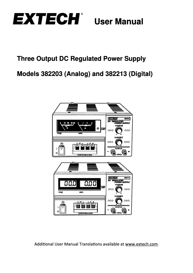 Página 1 del manual Manual de usuario Extech 382203