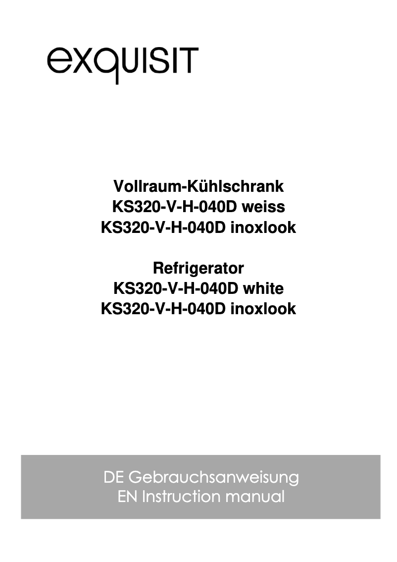 Página 1 del manual Manual de usuario Exquisit KS320-V-H-040D