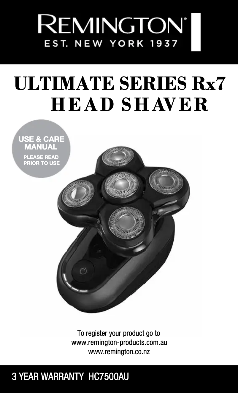 Página 1 del manual Manual de usuario Remington Ultimate RX7 HC7500AU
