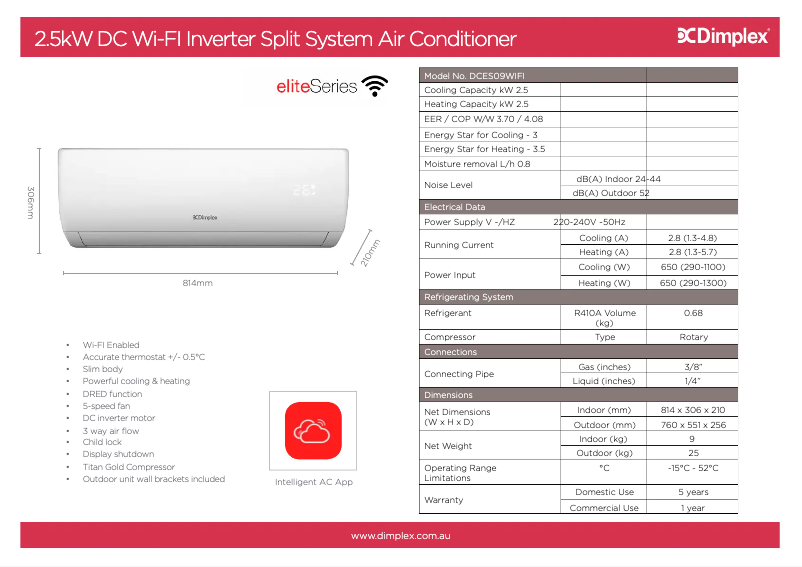 Imagen de la primera página del manual del dispositivo DCES09WIFI
