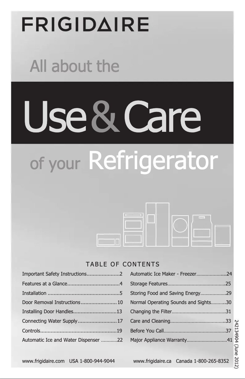 Página 1 del manual Manual de usuario Frigidaire FPHF2399MF