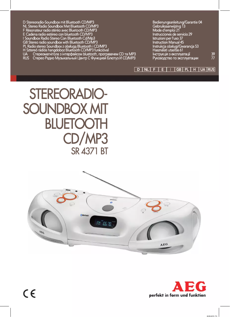 Imagen de la primera página del manual del dispositivo SR 4371 BT