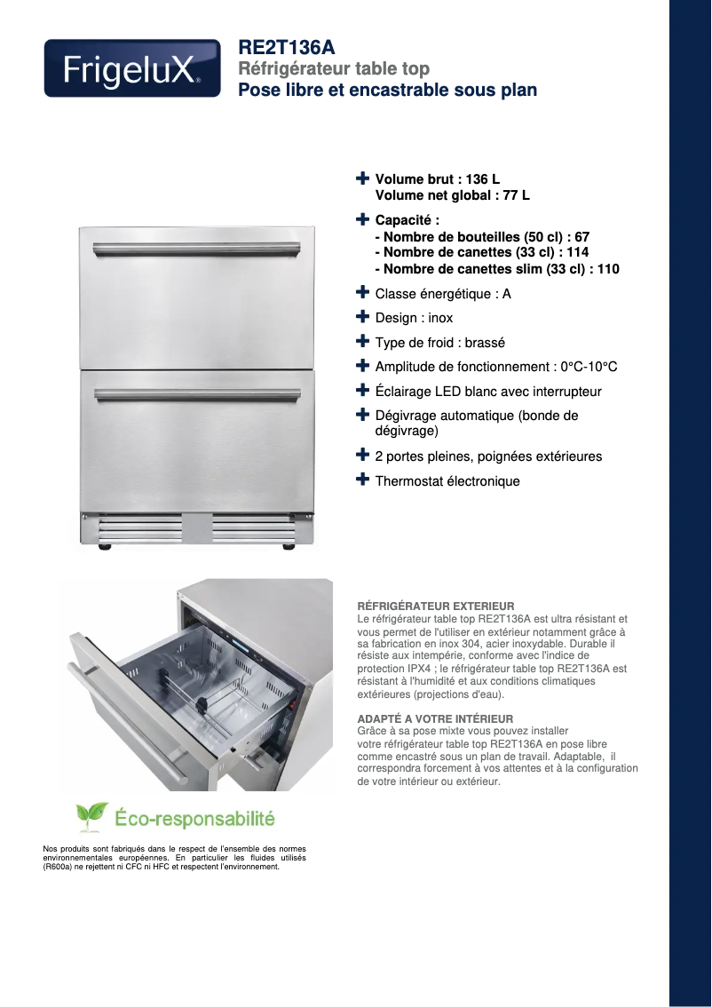 Imagen de la primera página del manual del dispositivo RE2T136A