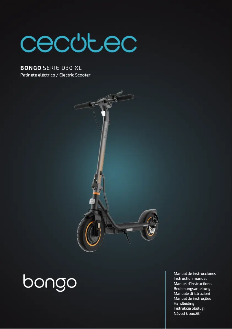 Imagen de la primera página del manual del dispositivo Bongo D30 XL