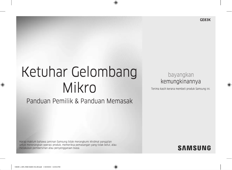 Página 1 del manual Manual de usuario Samsung GE83K