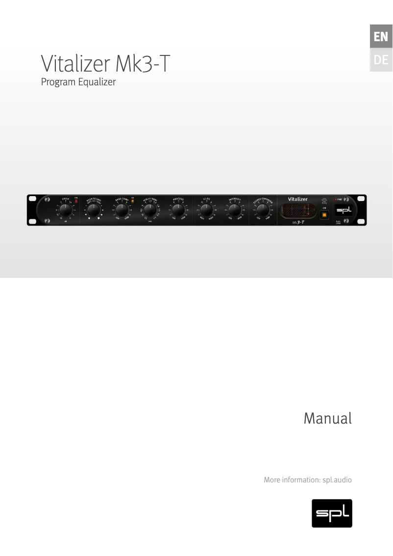 Página 1 del manual Manual de usuario SPL Vitalizer Mk3-T