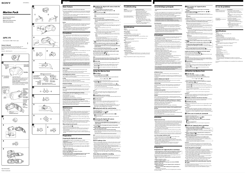 Página 1 del manual Manual de usuario Sony MPK-P9