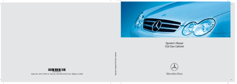 Página nº 1 - Manual de usuario Mercedes-Benz CLK-Class (2006)