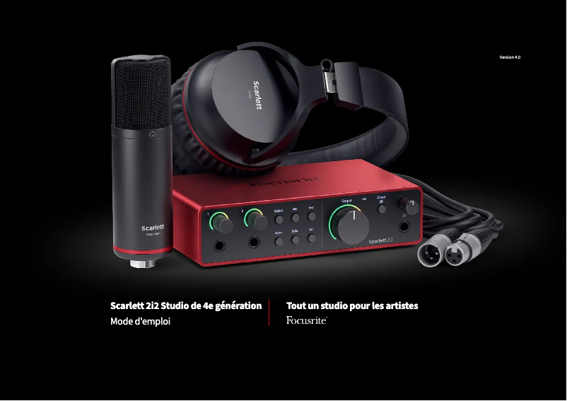 Imagen de la primera página del manual del dispositivo Scarlett 2i2 4th Gen