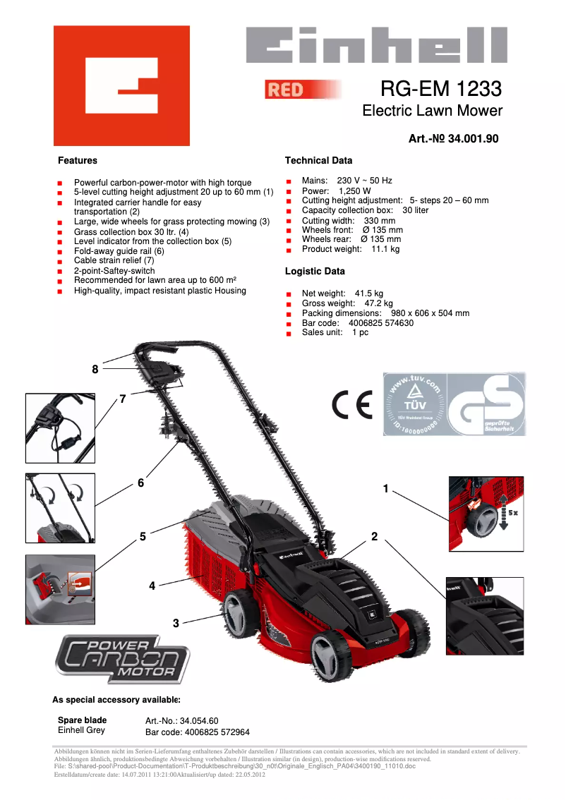 Imagen de la primera página del manual del dispositivo RG-EM 1233