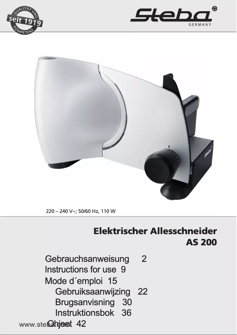 Página 1 del manual Manual de usuario Steba AS 200