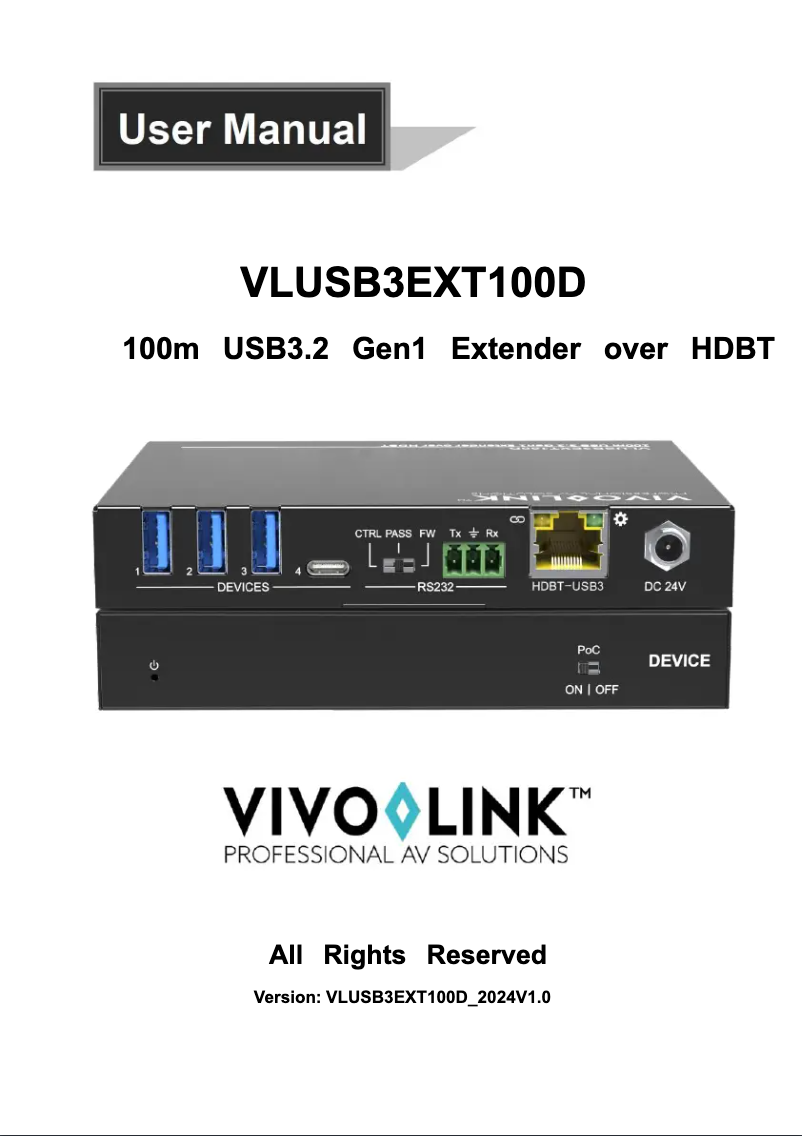 Página 1 del manual Manual de usuario Vivolink VLUSB3EXT100D