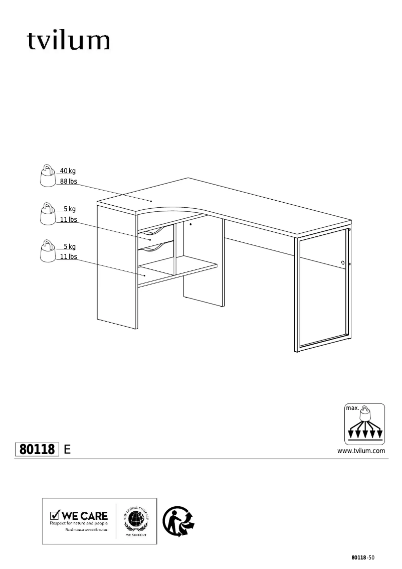 Página 1 del manual Manual de usuario Tvilum 80118