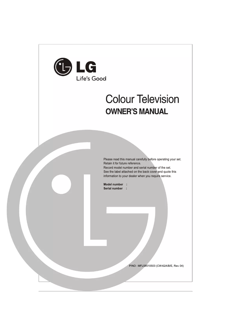 Imagen de la primera página del manual del dispositivo 29FU3RG-TG