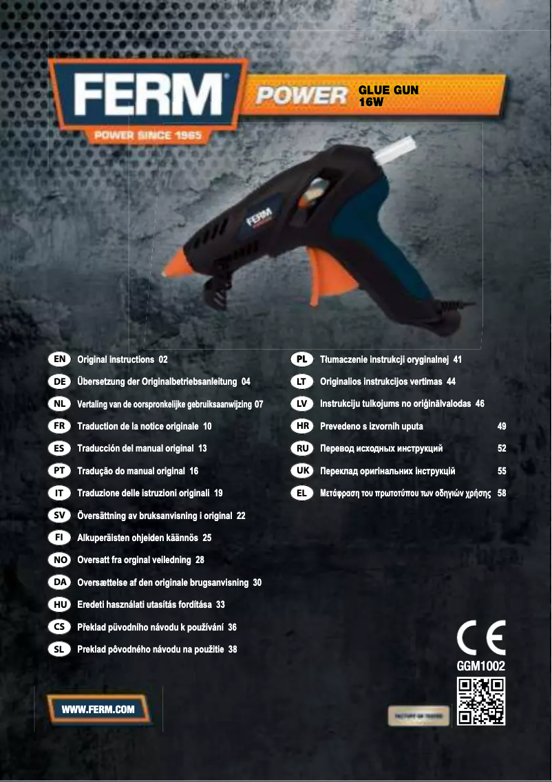 Página nº 1 - Manual de usuario Ferm GGM1002