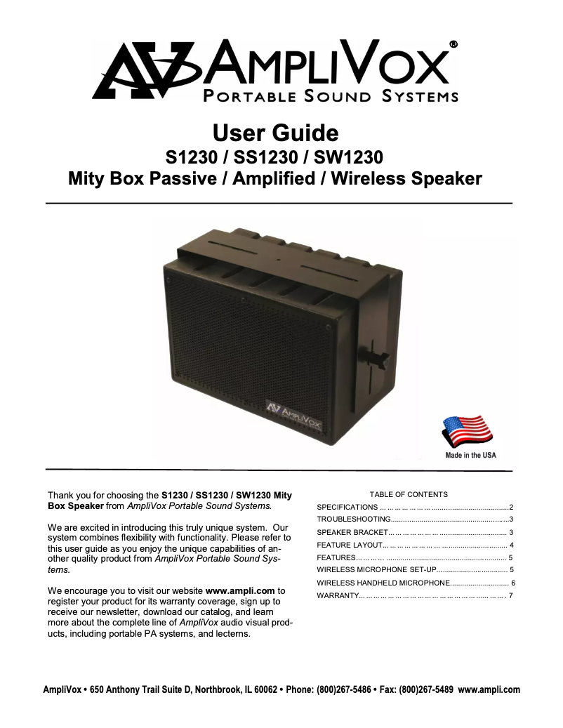 Página 1 del manual Manual de usuario AmpliVox SS1230