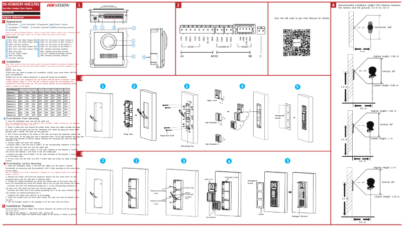 Página nº 1 - Guía de inicio rápido Hikvision DS-KD8003Y-IME2/NS