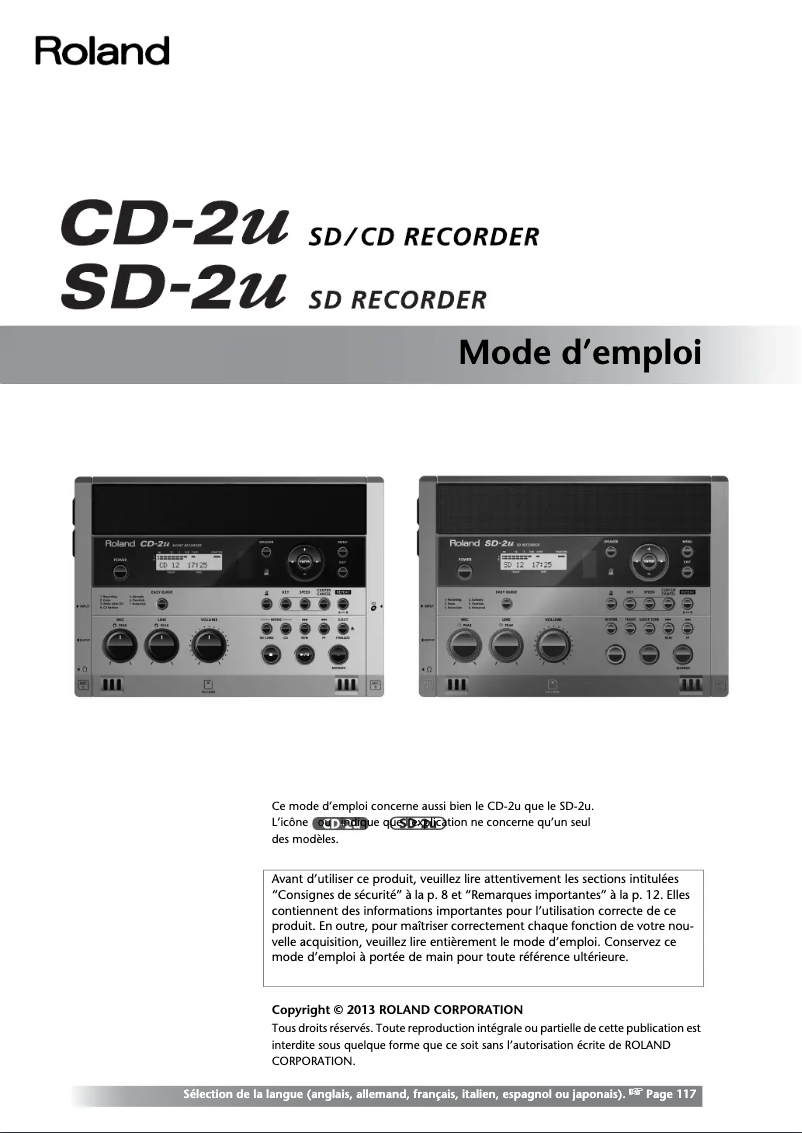 Imagen de la primera página del manual del dispositivo SD-2U