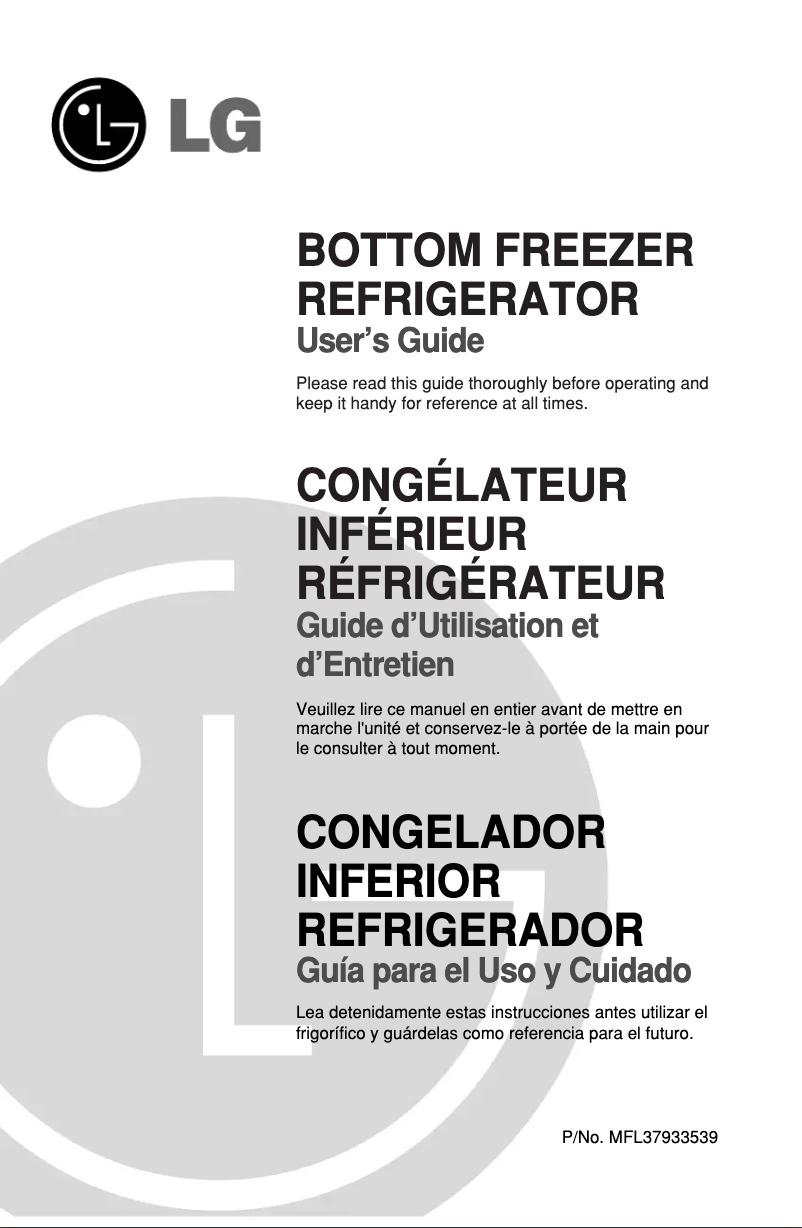 Imagen de la primera página del manual del dispositivo GR-L258USGH