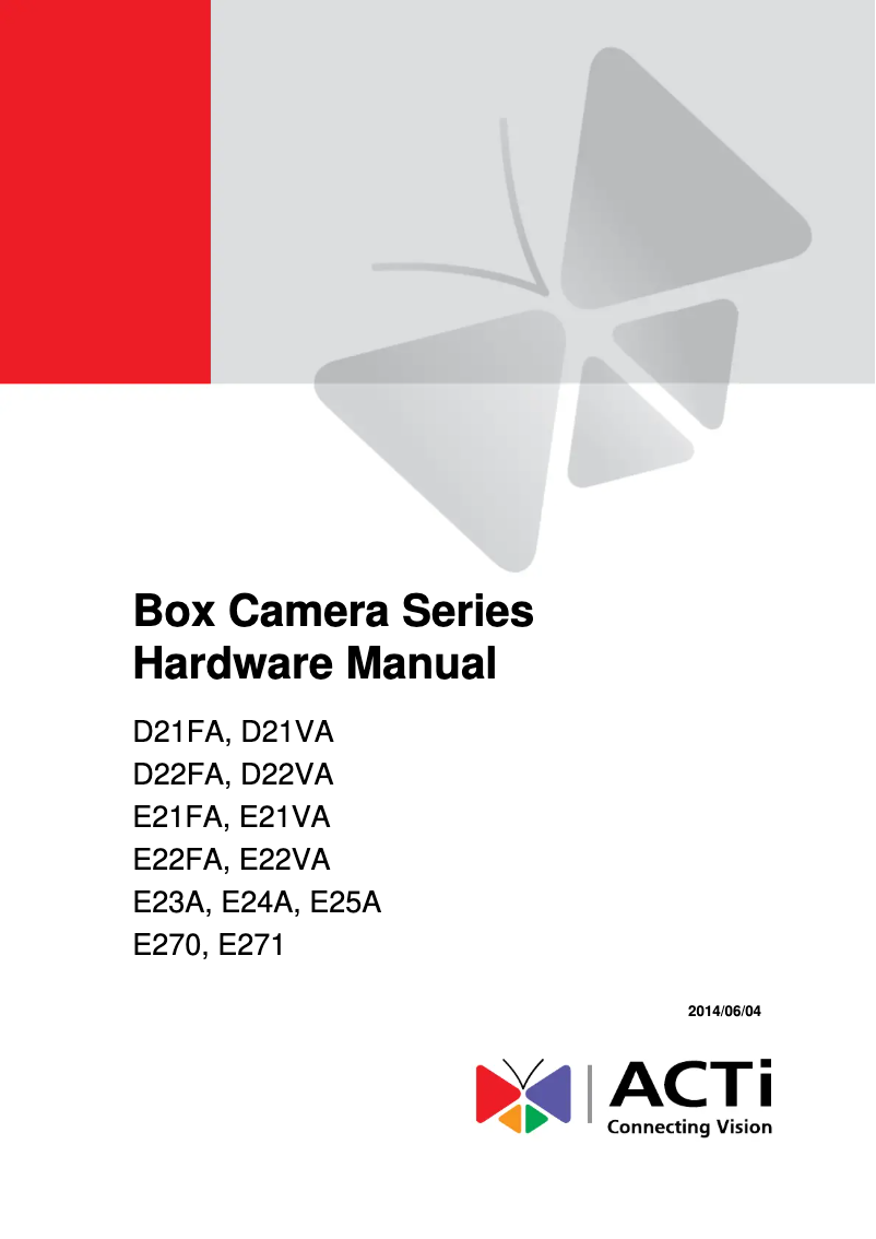 Página 1 del manual Manual de instrucciones ACTi E22FA