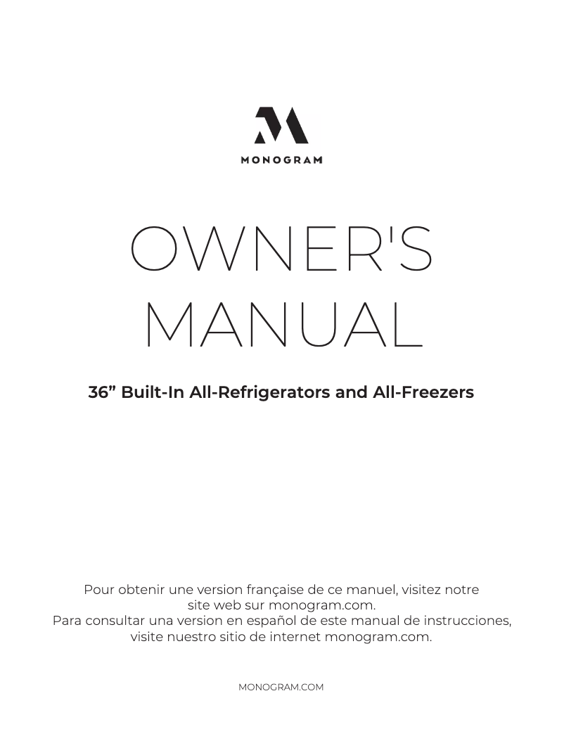 Página nº 1 - Manual de usuario Monogram ZIFS360NNRH