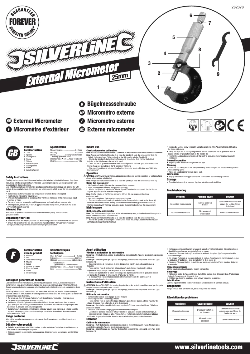 Imagen de la primera página del manual del dispositivo 282378