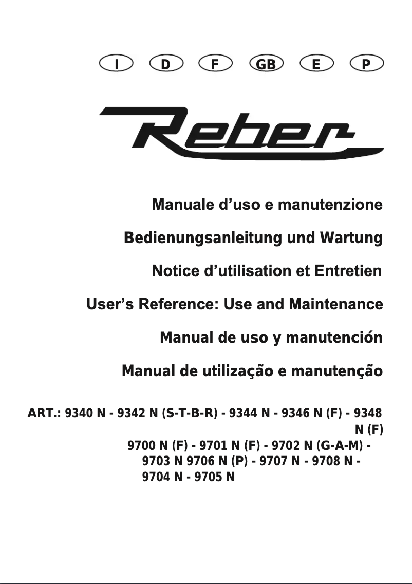 Página 1 del manual Manual de usuario Reber 9700 NF