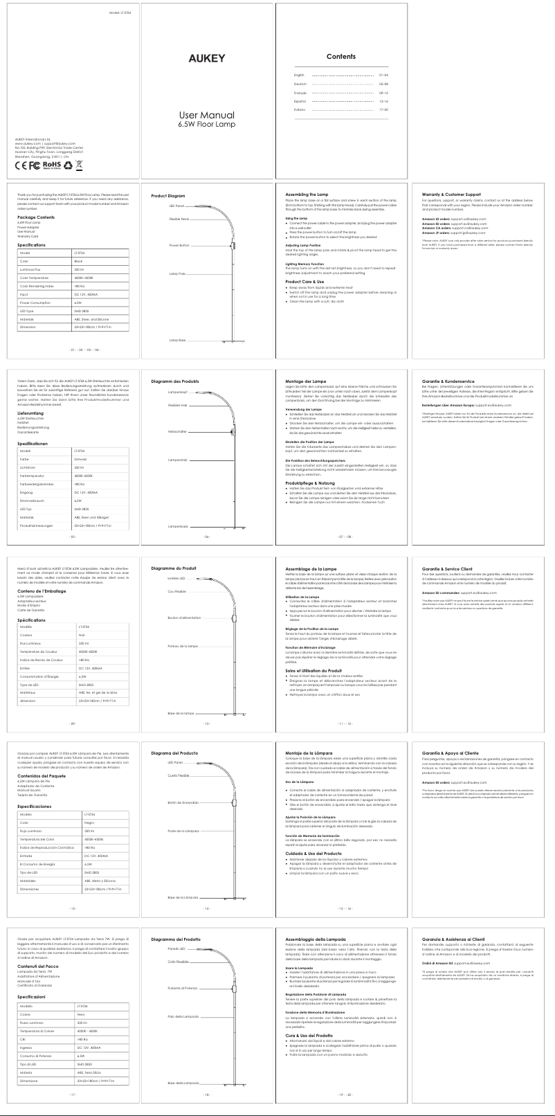 Imagen de la primera página del manual del dispositivo LT-ST34
