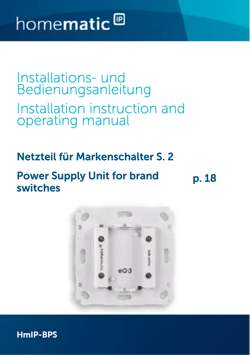 Página 1 del manual Manual de usuario eQ-3 eQ-3 AG HmIP-BPS