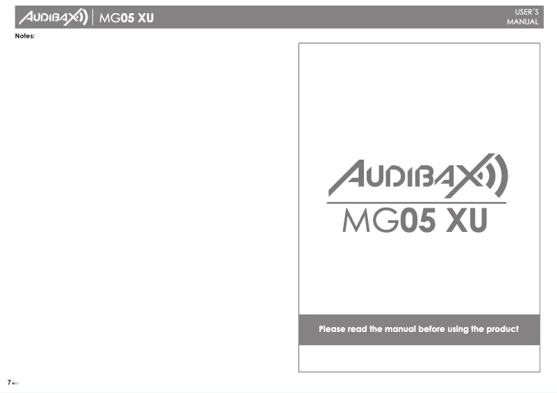 Página nº 1 - Manual de usuario Audibax MG05 XU