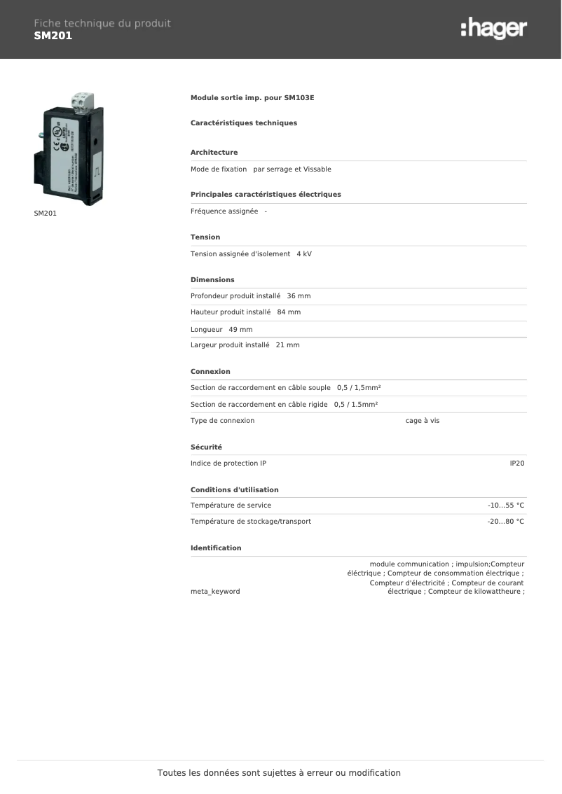 Imagen de la primera página del manual del dispositivo SM201