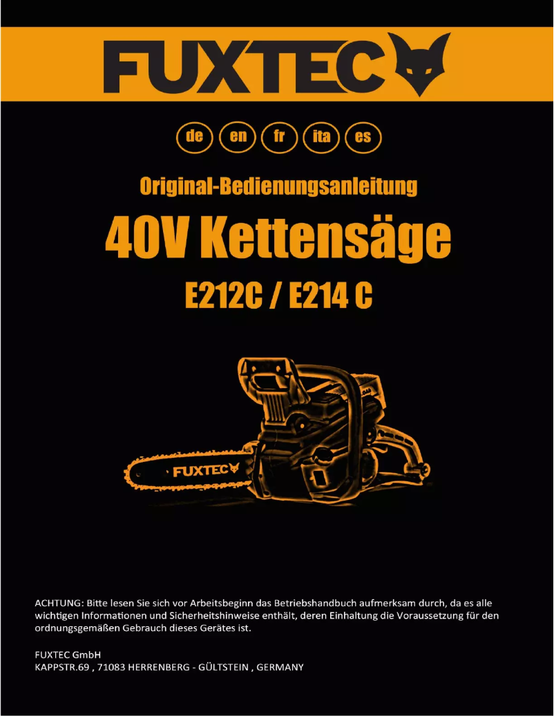 Página 1 del manual Manual de usuario Fuxtec E212C