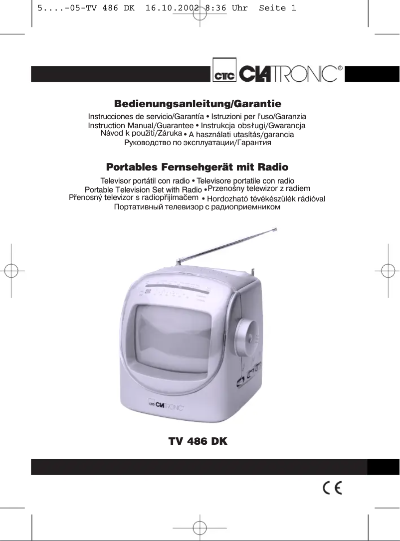 Imagen de la primera página del manual del dispositivo TV 486