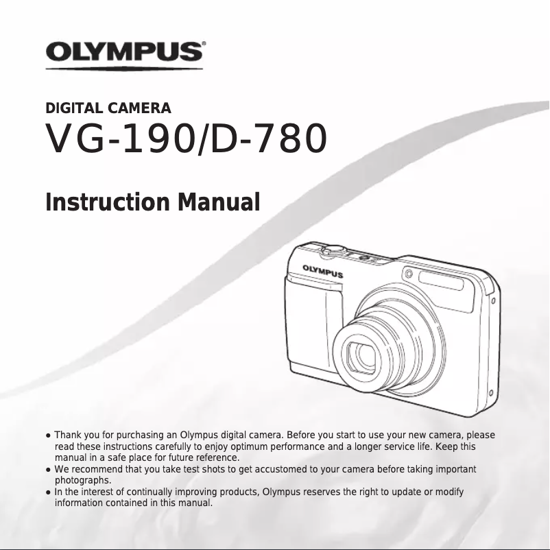 Página nº 1 - Manual de usuario Olympus VG-190