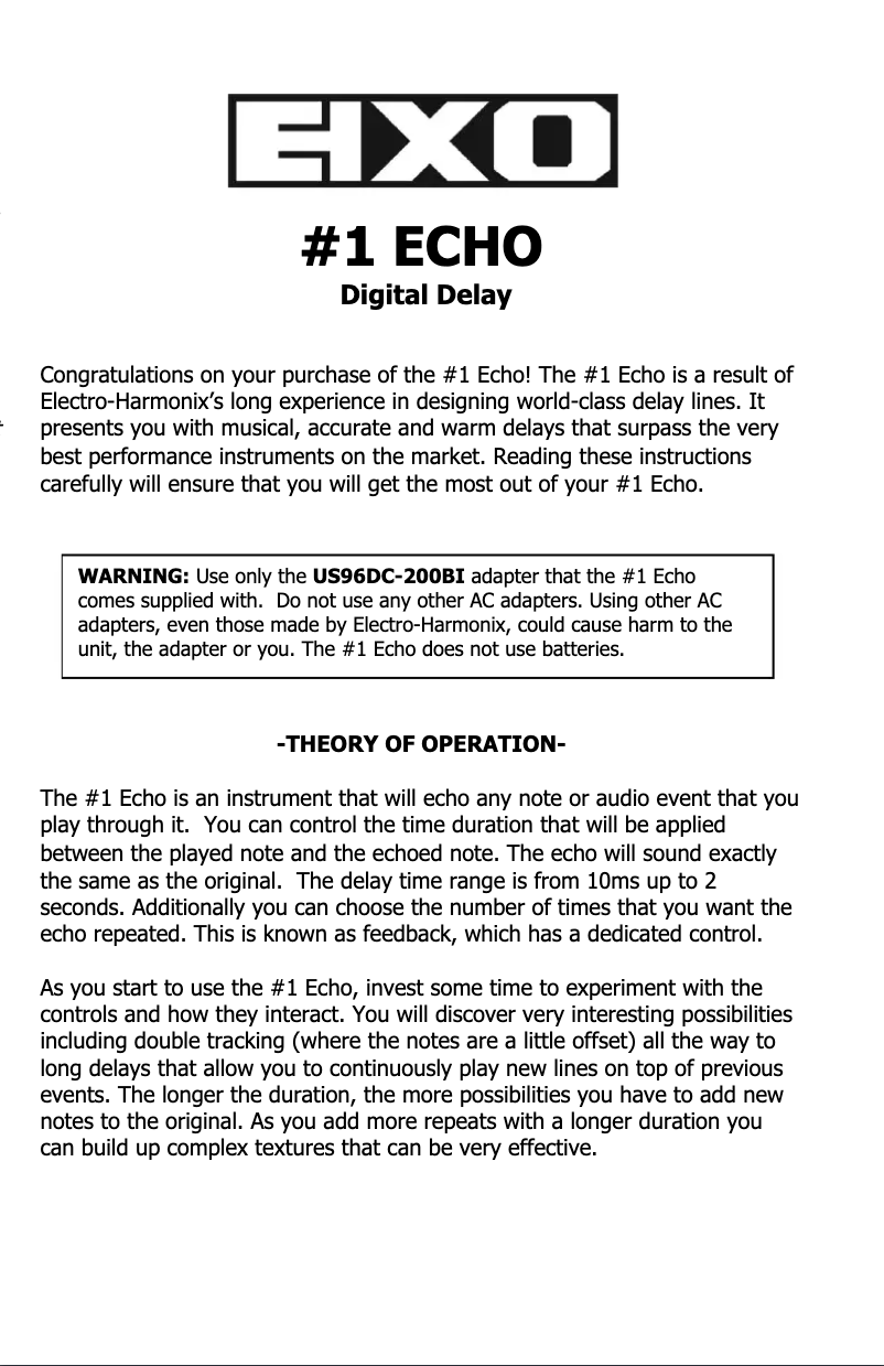 Imagen de la primera página del manual del dispositivo #1 Echo