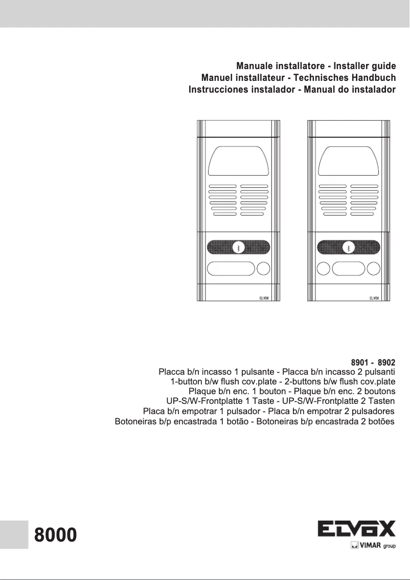 Imagen de la primera página del manual del dispositivo ELVOX 8901