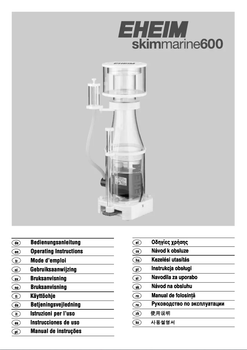 Imagen de la primera página del manual del dispositivo skimmarine 600