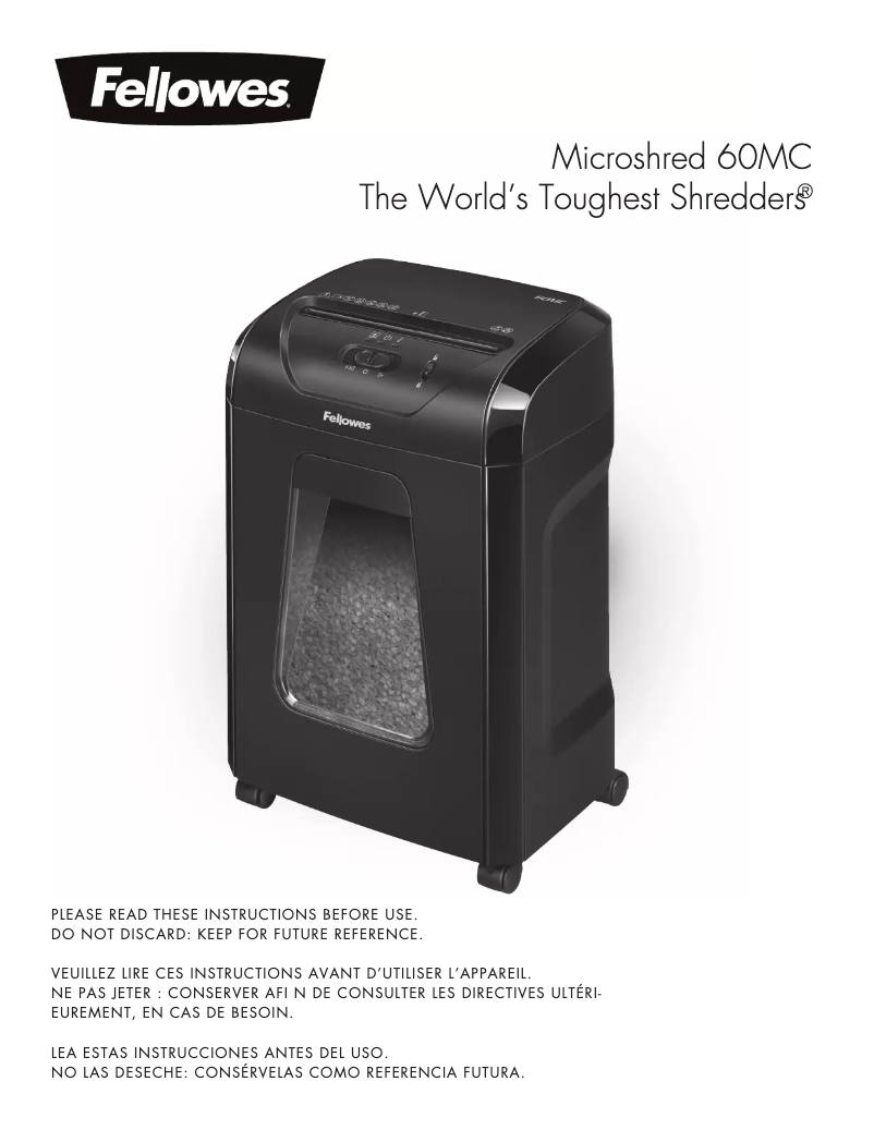 Página 1 del manual Manual de usuario Fellowes MicroShred 60MC