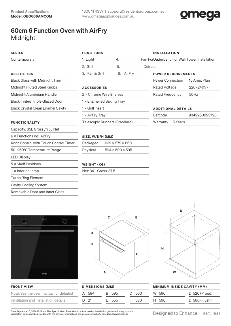 Imagen de la primera página del manual del dispositivo OBO606AMCOM