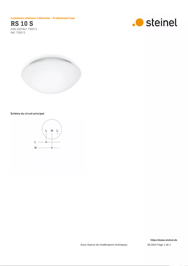 Página 1 del manual Diagrama de cableado Steinel RS 10 S