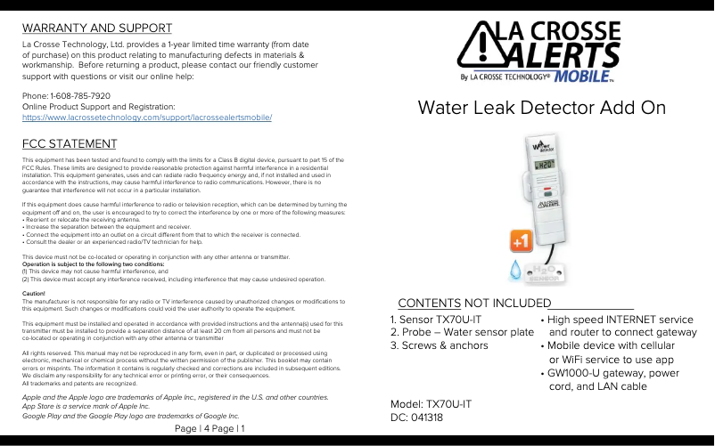 Imagen de la primera página del manual del dispositivo TX70U-IT