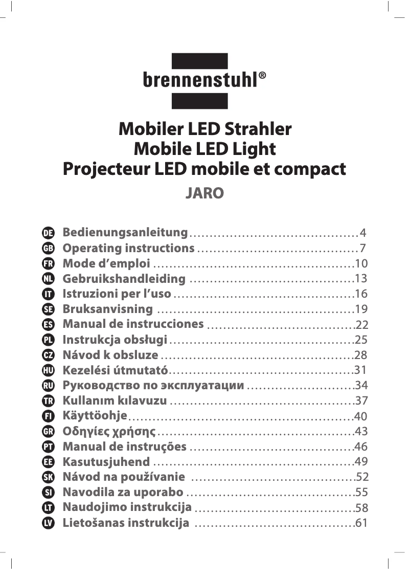 Imagen de la primera página del manual del dispositivo JARO 1050 M