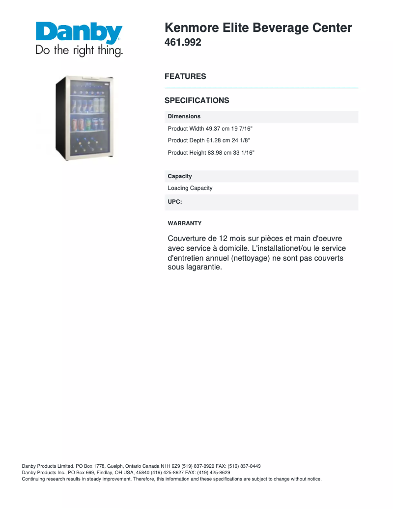 Imagen de la primera página del manual del dispositivo 461.992